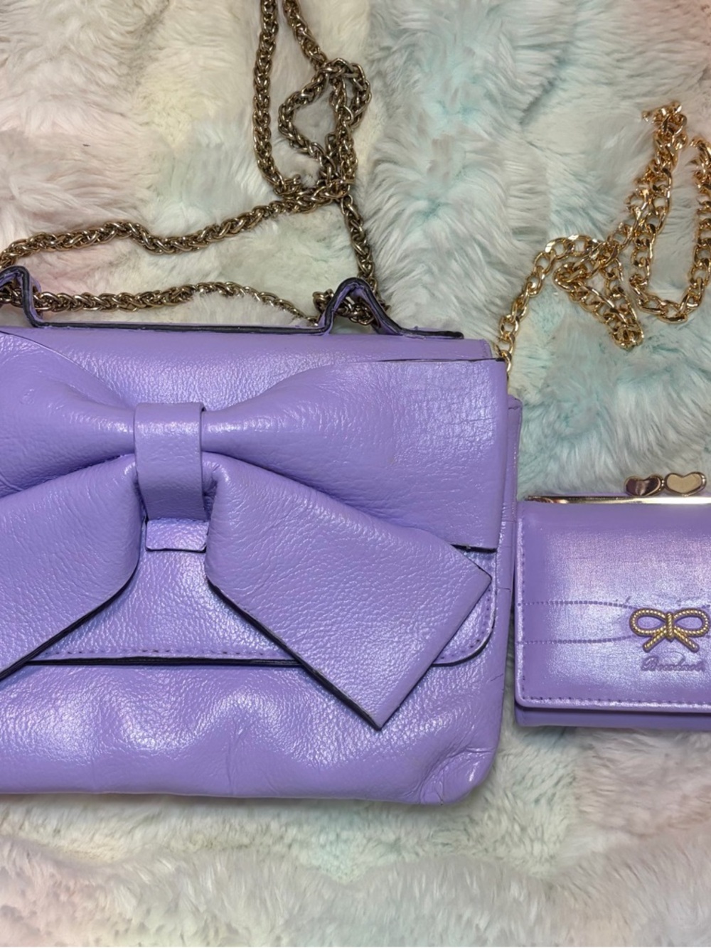 Lavender Bow Chain Shoulder Bag - Unbranded - Picture 11 of 12
